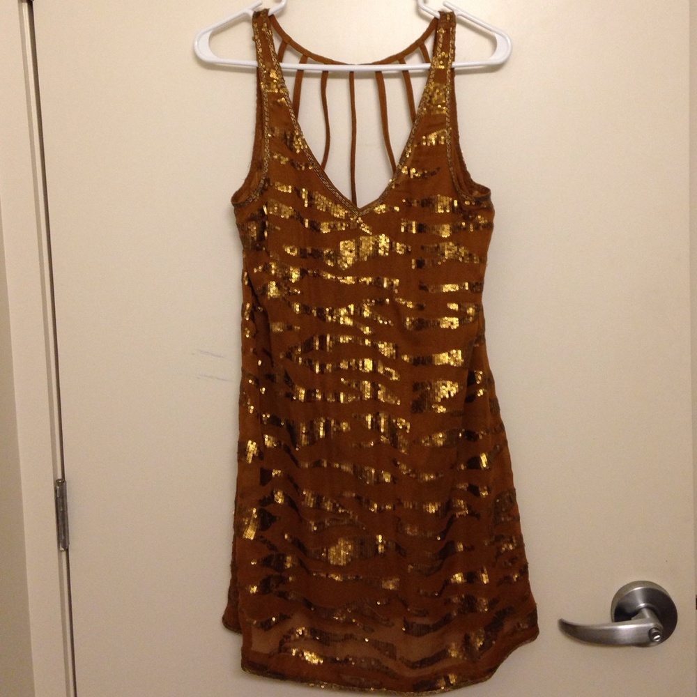 Gold Sequin Urban Outfitters Party Dress
